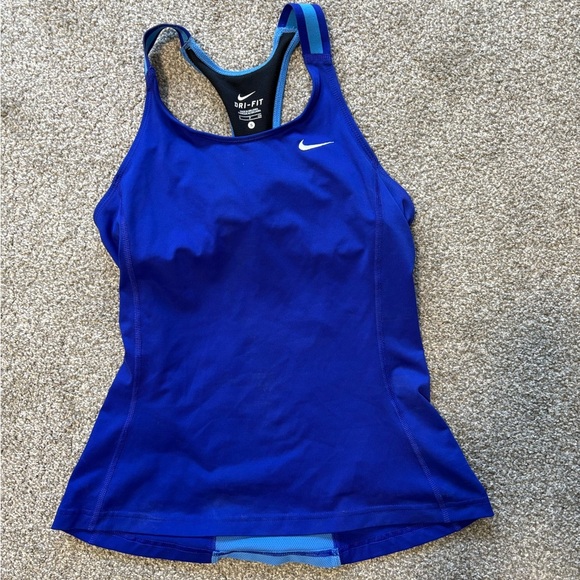 NIKE Dry Fit Racer Back Blue Tank Top Size Small - Picture 9 of 10